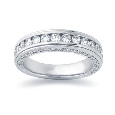1.33 Diamond Wedding Band in 14k White Gold