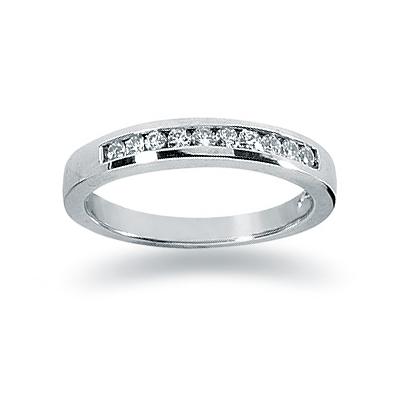 0.20 Channel Set Diamond Wedding band in 14k White Gold 