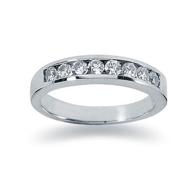 0.40 Channel Set Diamond Wedding band in 14k White Gold 
