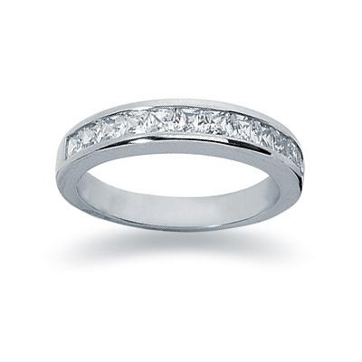 0.84 Channel Set Diamond Wedding band in 14k White Gold 