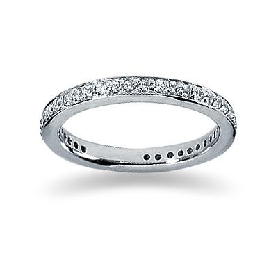 0.37 Diamond Wedding band in 14k White Gold 
