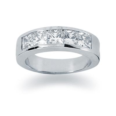 1.50 Princess Cut Channel band in 14k White Gold 