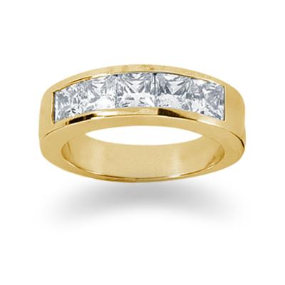 1.50 Princess Cut Channel band in 14k Yellow Gold 