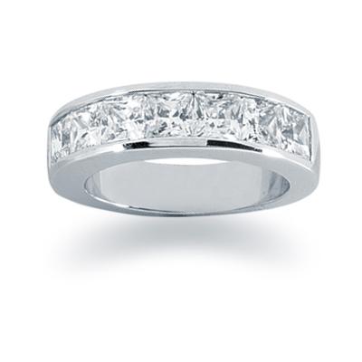 2.10 Princess Cut Channel band in 14k White Gold 