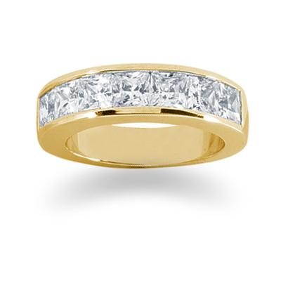2.10 Princess Cut Channel band in 14k Yellow Gold