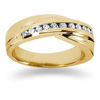 0.24 ctw. Men's Round Diamond Wedding Band in 14K Yellow Gold ...