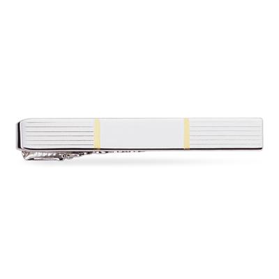 Two Toned Sterling Silver Tie Clips