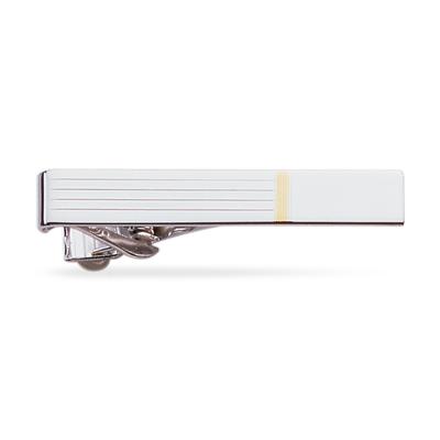 23k Rhodium Electroplated Tie Clip