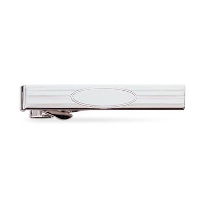 23k Rhodium Electroplated Tie Clip