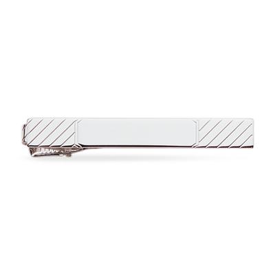 23k Rhodium Electroplated Tie Clip
