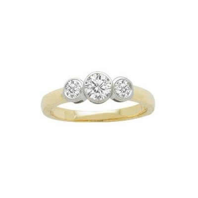 1/2 ct Bezel-set Trio Diamond Band