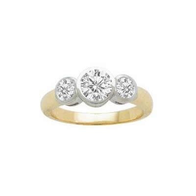 1.00 ct Bezel-set Trio Diamond Band