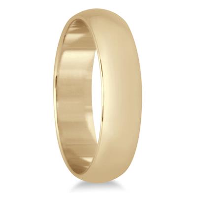 4mm Domed Comfort Fit Wedding Band in 10K Yellow Gold