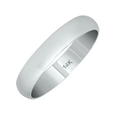 3mm Domed Wedding Band in 14K White Gold