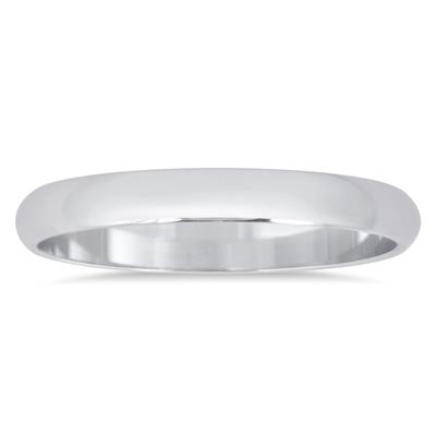 2mm Domed Comfort Fit Wedding Band in 10K White Gold