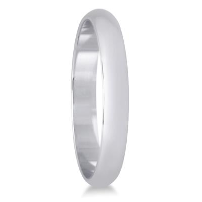 2mm Domed Comfort Fit Wedding Band in 10K White Gold