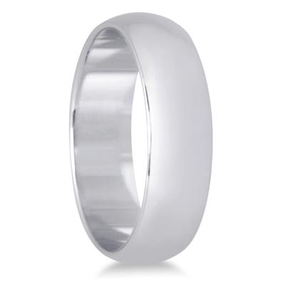 5mm Domed Comfort Fit Wedding Band in 10K White Gold