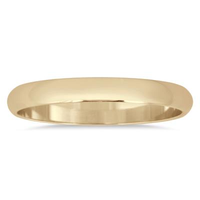 2mm Domed Comfort Fit Wedding Band in 10K Yellow Gold