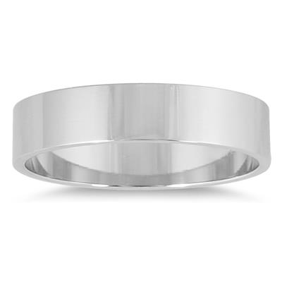 4mm Flat Wedding Band in 14K White Gold