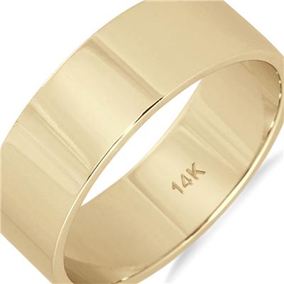6mm Flat Wedding Band in 14K Yellow Gold