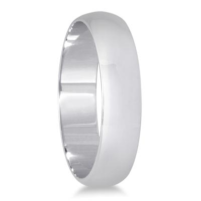 4mm Domed Comfort Fit Wedding Band in 10K White Gold