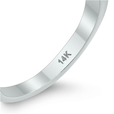 1MM Thin Matte Finish Wedding Band in 14K White Gold