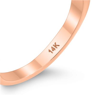 Thin 1MM Hand Cut Ridged Design Wedding Band in 14K Rose Gold