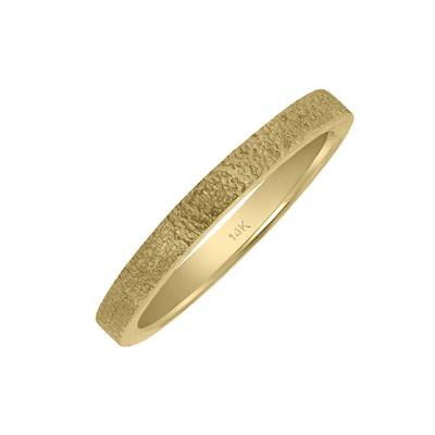 2MM Spun Stone Finish Wedding Band in 14K Yellow Gold