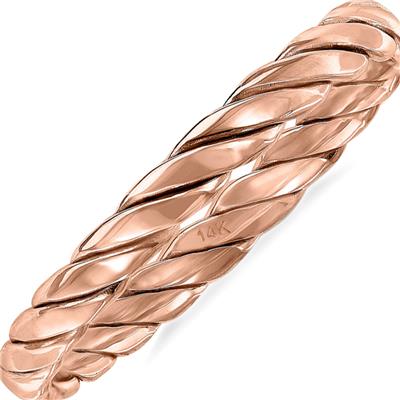 1.7MM Braided Rope Twist Wedding Band in 14K Rose Gold