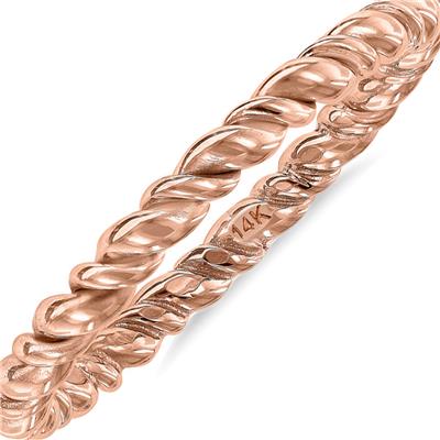 1.7MM Rope Twist Wedding Band in 14K Rose Gold