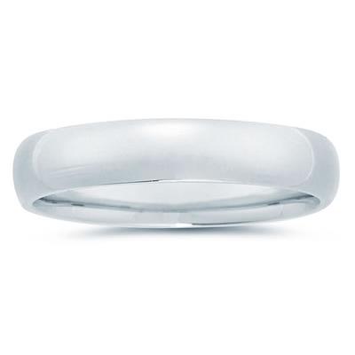 5 mm Plain Domed Comfort-Fit Wedding Band in 14k White Gold