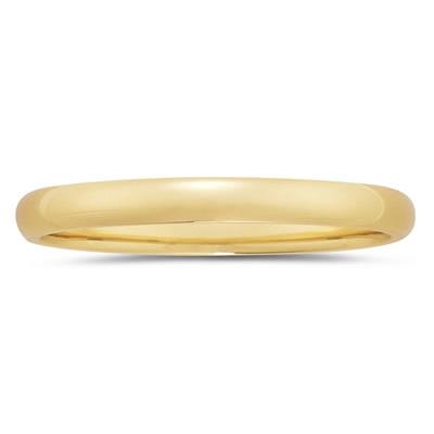 3 mm Plain Domed Comfort-Fit Wedding Band in 10k Yellow Gold