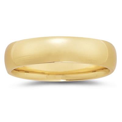 6 mm Plain Domed Comfort-Fit Wedding Band in 10k Yellow Gold