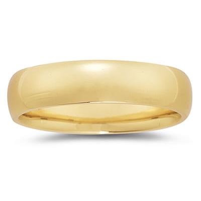 6 mm Plain Domed Comfort-Fit Wedding Band in 18k Yellow Gold