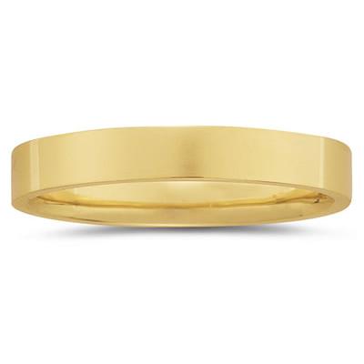 4 mm Plain Flat Comfort-Fit Wedding Band in 14k Yellow Gold