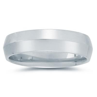 6 mm Knife Edge Comfort-Fit Wedding Band in 10k White Gold