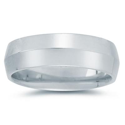 7 mm Knife Edge Comfort-Fit Wedding Band in 18k White Gold