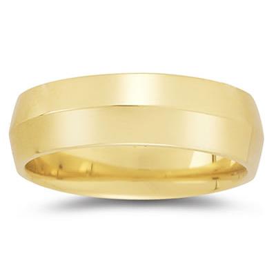 7 mm Knife Edge Comfort-Fit Wedding Band in 18k Yellow Gold