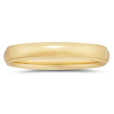 4 mm Milgrain Edge Comfort-Fit Wedding Band in 10k Yellow Gold