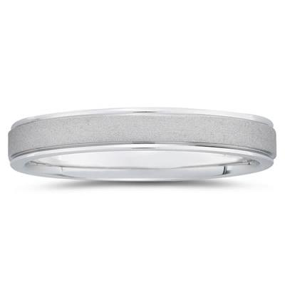 4 mm Brushed Center Comfort-Fit Wedding Band in Platinum