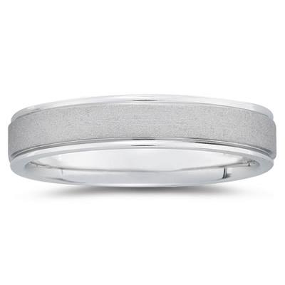 5 mm Brushed Center Comfort-Fit Wedding Band in Platinum