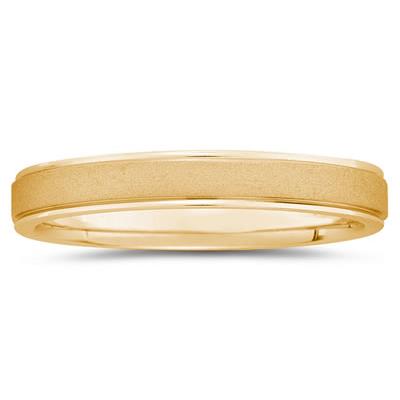 4 mm Brushed Center Comfort-Fit Wedding Band in 10k Yellow Gold