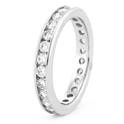 0.57 CT Round Diamond Eternity Band in 14K White Gold Channel setting