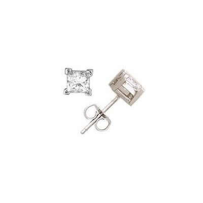 5/8 ct.tw Princess Diamond Solitaire Earrings in Platinum