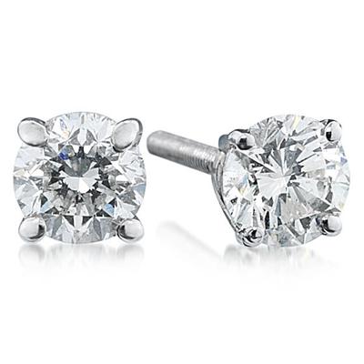 1/3 ct.tw Round Diamond Solitaire Earrings in 14 kt. White Gold