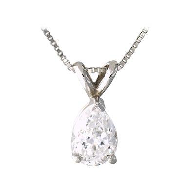 3/4 ct.tw Pear Diamond Solitaire Pendant in 14 kt. White Gold