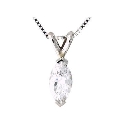 1/2 ct.tw Marquise Diamond Solitaire Pendant in 14 kt. White Gold