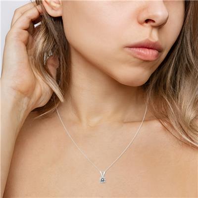 Certified 3/4 Carat Round Diamond Solitaire Pendant in 14K White Gold (I-J Color, I2-I3 Clarity)