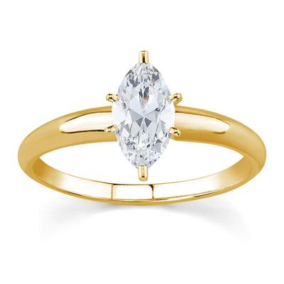 1/4 ct.tw Marquise Diamond Solitaire Ring in 18k Yellow Gold