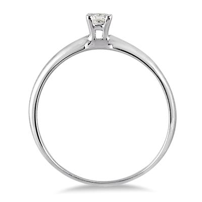 1/10 ct.tw Princess Diamond Solitaire Ring in 14k White Gold